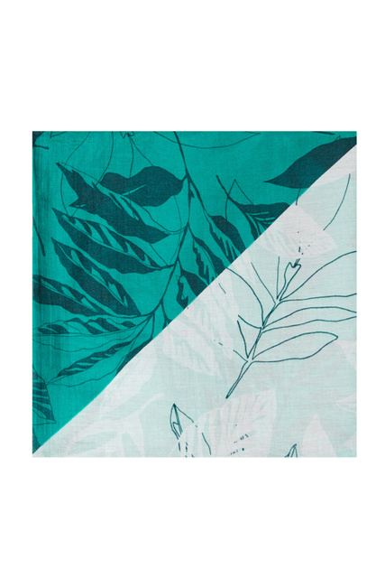 Платок из хлопка и шелка|Основной цвет:Зеленый|Артикул:700006-72006 | Фото 1
