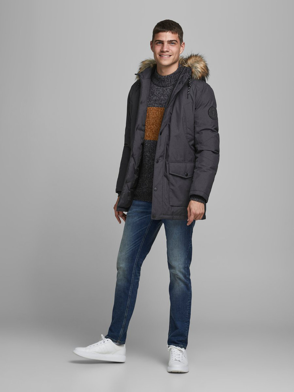 Мужской Jack & Jones Куртка с капюшоном с искусственным мехом (цвет ), артикул 12174383 | Фото 3