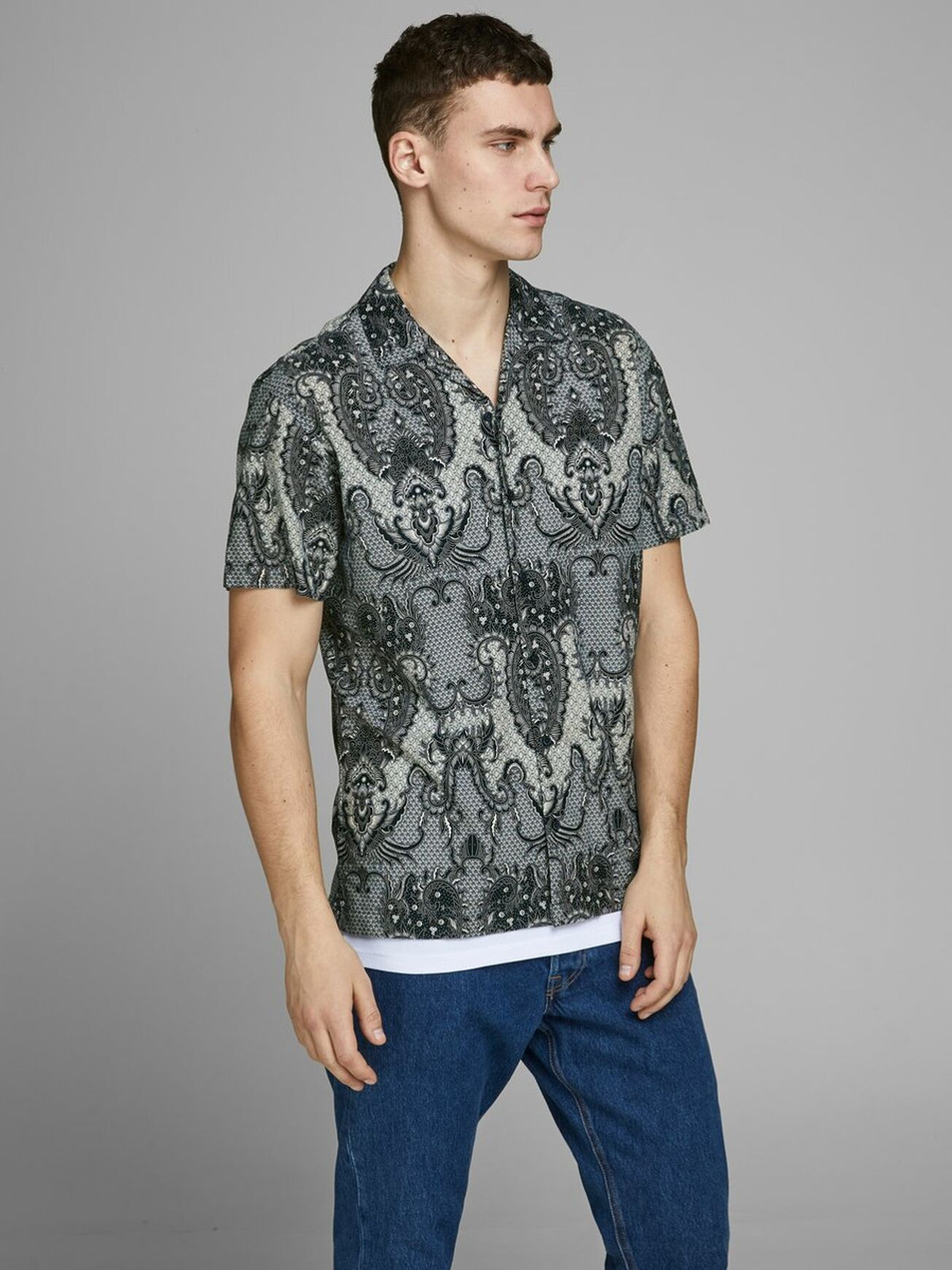 Jack & Jones Рубашка с коротким рукавом и контрастным узором (цвет ), артикул 12167040 | Фото 4