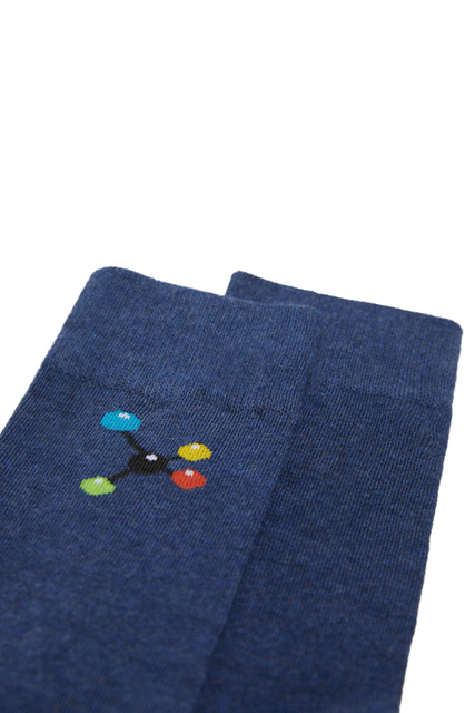 Длинные носки из смесового хлопка|Основной цвет:Синий|Артикул:0654521 | Фото 2
