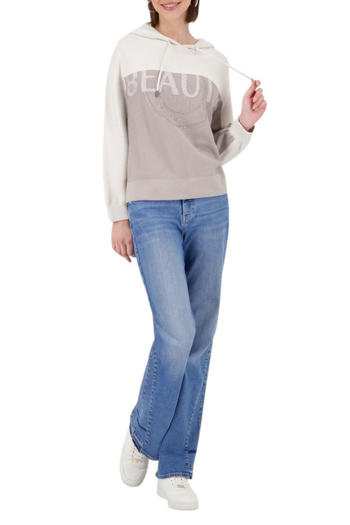 Женский Monari Худи из хлопка со стразами (цвет ), артикул 808976 | Фото 2