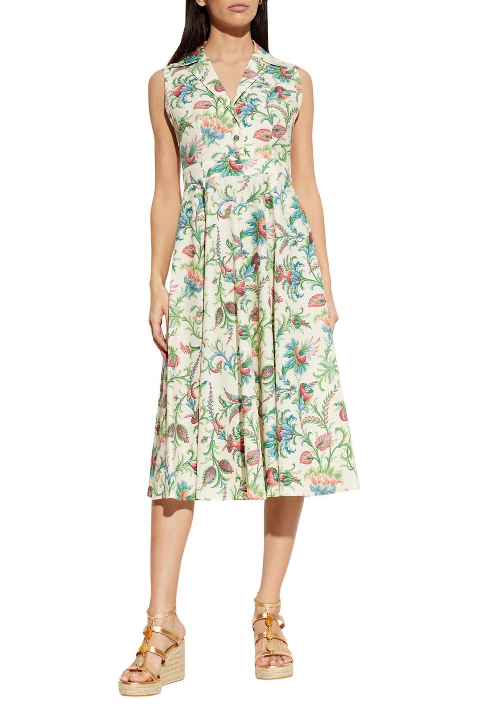 Платье из хлопка|Основной цвет:Разноцветный Женский Etro Платье из хлопка (цвет ), артикул WRHA040399SA5R9X0803 | Фото 4